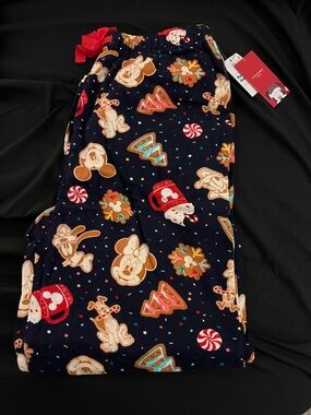 Disney Holiday Character Pajama Pants - Navy with Red & Cream Accents